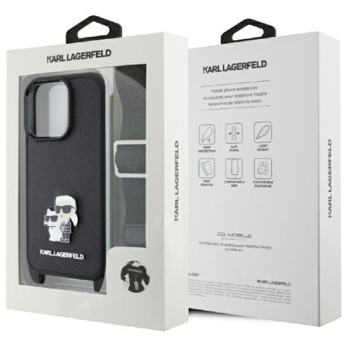 ΘΗΚΗ ΚΙΝΗΤΟΥ KARL LAGERFELD KLHCP16XSAKCPBK SAFFIANO BLACK ΓΙΑ IPHONE 16 PRO MAX